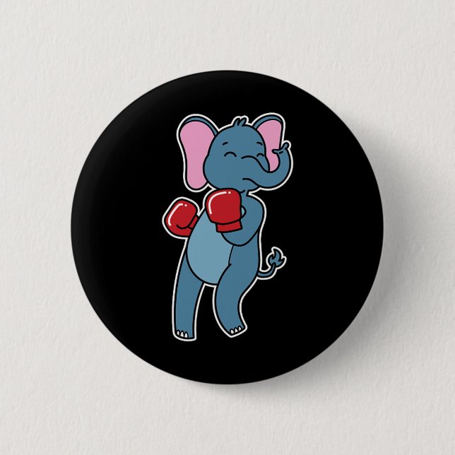 Badge Rond 5 Cm Elephant fait la boîte (Devant)