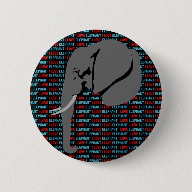Badge Rond 5 Cm Eléphant gris (Devant)