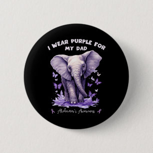 Badge Rond 5 Cm Éléphant Je Porte Du Violet Pour Mon Papa Heimerhe