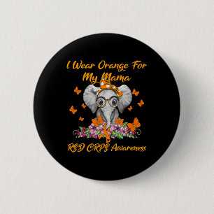Badge Rond 5 Cm Elephant Je Porte Orange Pour Ma Mama Rsd Crps Lau