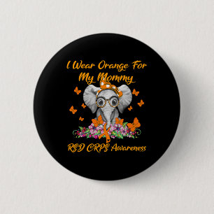 Badge Rond 5 Cm Elephant Je Porte Orange Pour Ma Maman RSD CRPS Aw