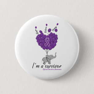 Badge Rond 5 Cm Éléphant Je Suis Un Survivant Du Cœur Sensibilisat