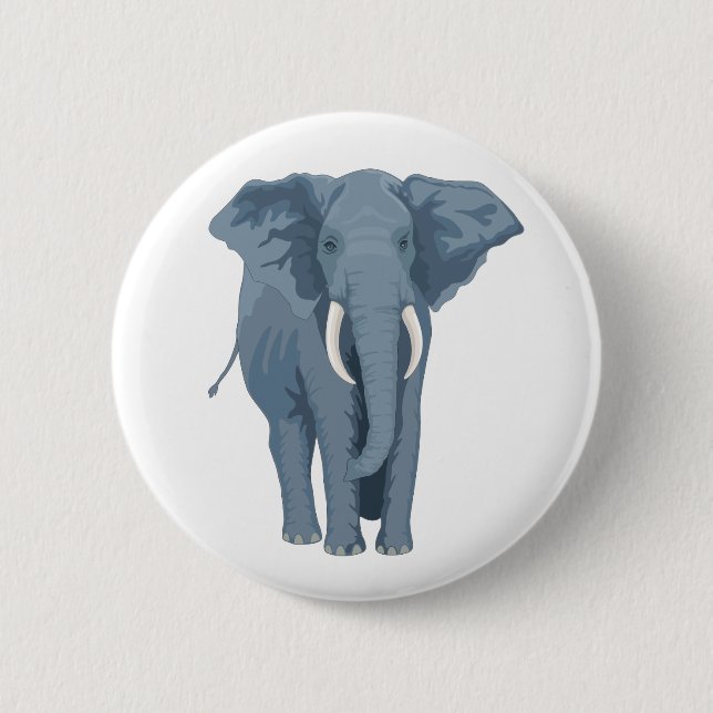 Badge Rond 5 Cm Éléphant majestueux (Devant)