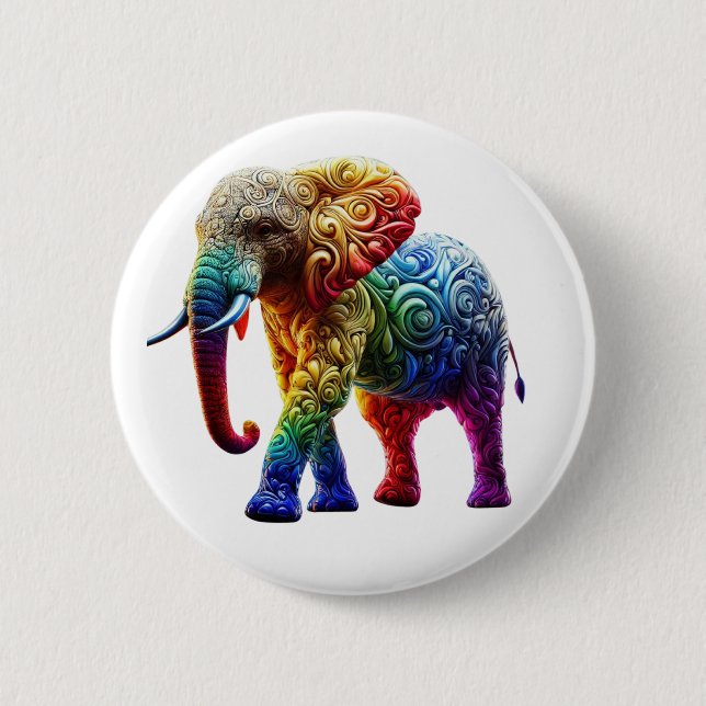 Badge Rond 5 Cm Eléphant mignon (Devant)