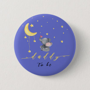 Badge Rond 5 Cm Éléphant Mignon Avec Petit Papillon Futur Papa