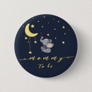 Badge Rond 5 Cm Éléphant Mignon Avec Petite Papillon Future Maman