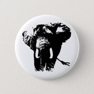 Badge Rond 5 Cm Eléphant Pop Art