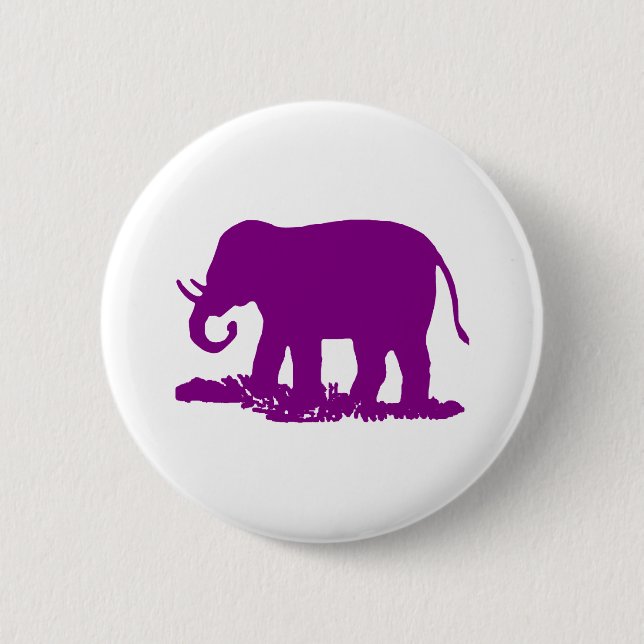 Badge Rond 5 Cm Eléphant pourpre (Devant)