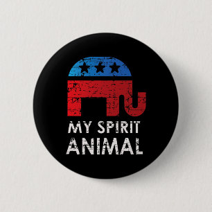Badge Rond 5 Cm Éléphant républicain 