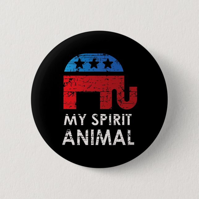 Badge Rond 5 Cm Éléphant républicain  (Devant)