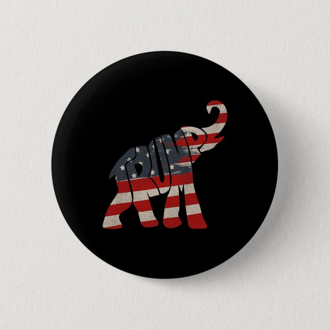 Badge Rond 5 Cm Éléphant républicain Trump 2024 partisan de Trump (Devant)