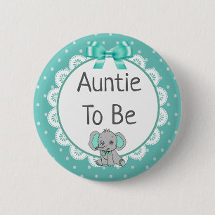 Badge Rond 5 Cm Elephant tante à thème pour être Baby shower