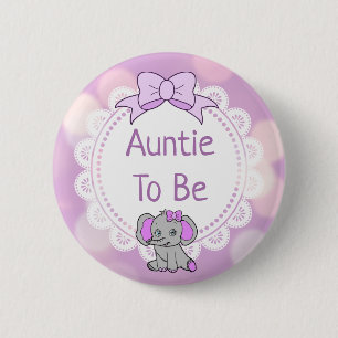 Badge Rond 5 Cm Eléphant Tante Thématique à être Baby shower