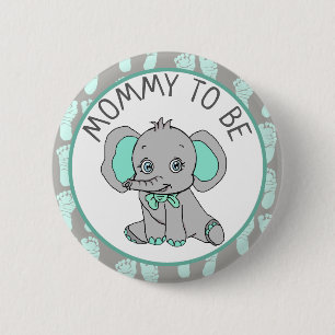Badge Rond 5 Cm Elephant Thème Maman être Baby shower
