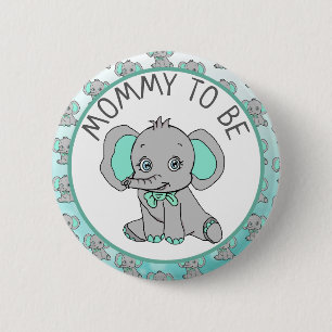 Badge Rond 5 Cm Elephant Thème Maman être Baby shower