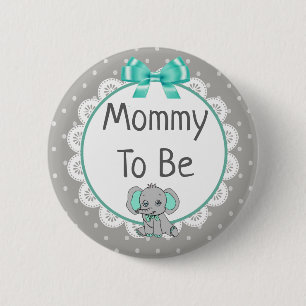 Badge Rond 5 Cm Elephant Thème Maman être Baby shower