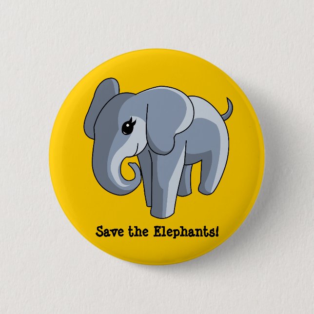 Badge Rond 5 Cm Éléphants (Devant)