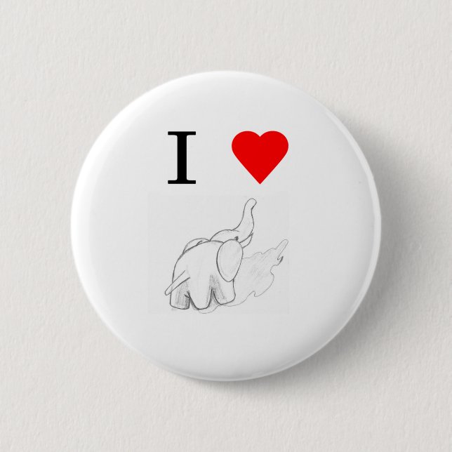 Badge Rond 5 Cm Éléphants du coeur I (Devant)