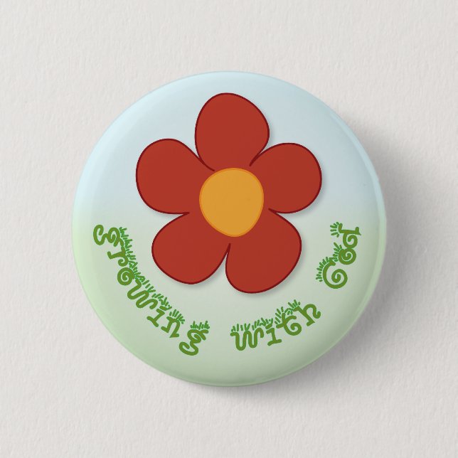 Badge Rond 5 Cm Élevage avec le bouton de Dieu (Devant)