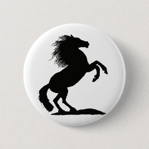 Badge Rond 5 Cm Élevage noir Stallion -