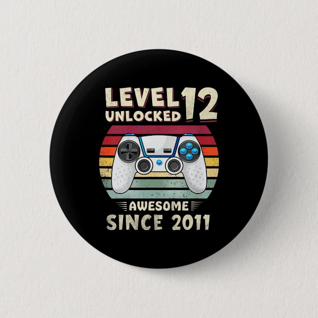 Badge Rond 5 Cm Eleven 11yr Bday Boy Funny Gamer 11th 11 Year Old  (Devant)