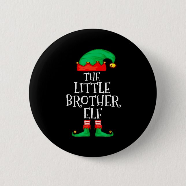 Badge Rond 5 Cm Elf Family Christmas Little Brother Elf Sweater Me (Devant)