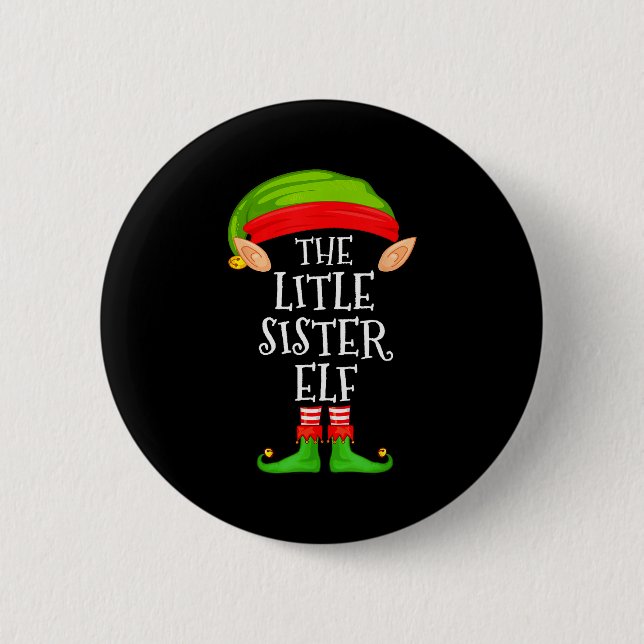 Badge Rond 5 Cm Elf Family Christmas Little Sister Elf Sweater Mat (Devant)