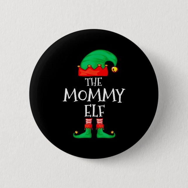 Badge Rond 5 Cm Elf Family Christmas Mommy Mom Mother Mama Elf Swe (Devant)