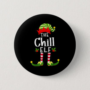 Badge Rond 5 Cm Elfe de Noël décontracté Pyjama assorti X-mas Part
