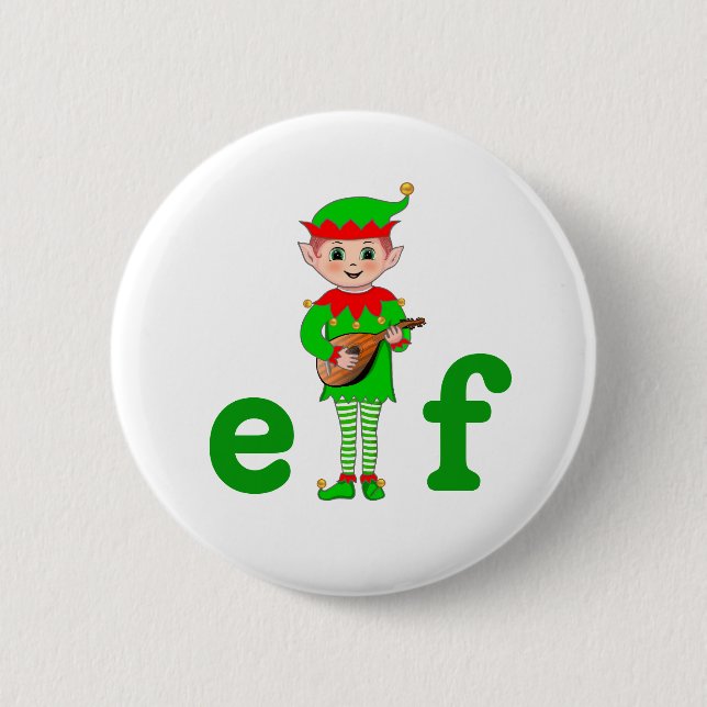 Badge Rond 5 Cm Elfe musical moderne sur fond blanc (Devant)