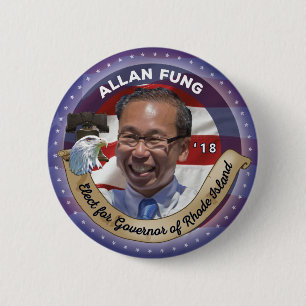 Badge Rond 5 Cm Élisez Allan Fung pour le gouverneur d'Île de