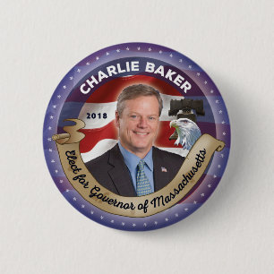 Badge Rond 5 Cm Élisez Baker de Charlie pour le gouverneur du