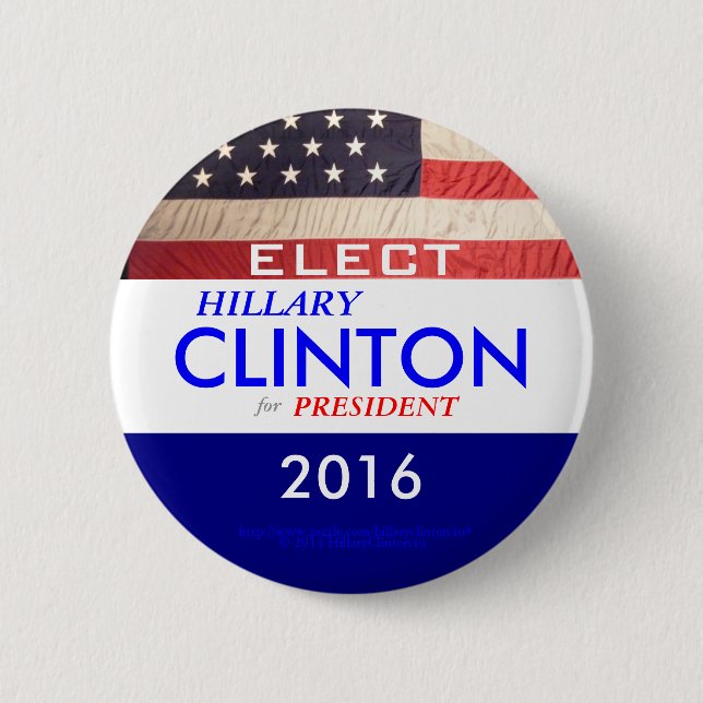 BADGE ROND 5 CM ÉLISEZ HILLARY CLINTON POUR LE PRÉSIDENT 2016 (Devant)