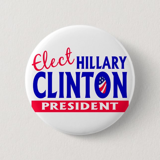 Badge Rond 5 Cm Élisez Hillary Clinton président (Devant)