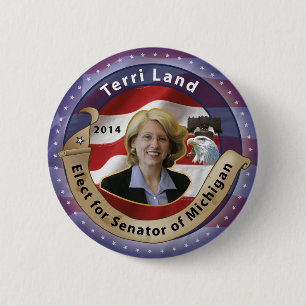 Badge Rond 5 Cm Élisez la terre de Terri pour le sénateur du