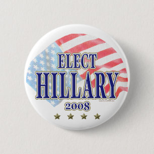 Badge Rond 5 Cm Élisez le bouton de Hillary 2008