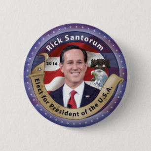 Badge Rond 5 Cm Élisez Rick Santorum pour le président - 2016