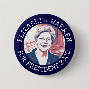 Badge Rond 5 Cm ELIZABETH WARREN 2020 Bouton de l'élection préside