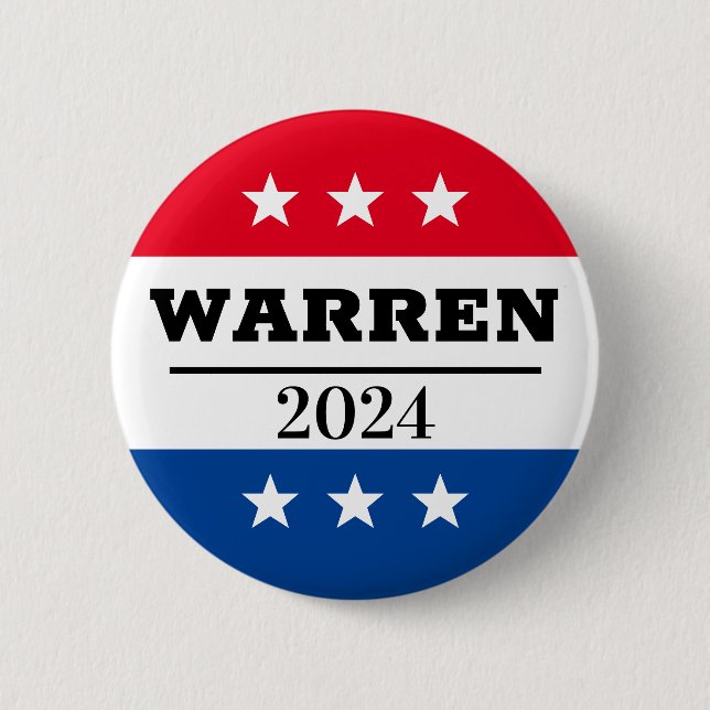 Badge Rond 5 Cm Elizabeth Warren Élections 2024 (Devant)