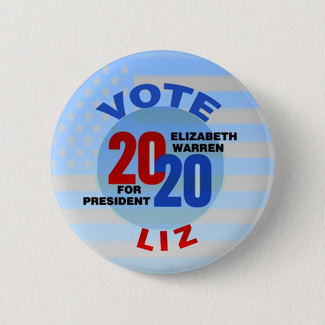 Badge Rond 5 Cm Elizabeth Warren for President 2020 (Devant)