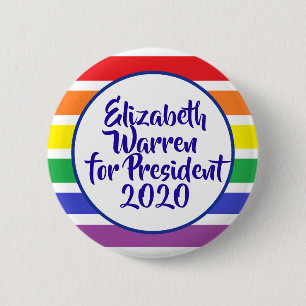 Badge Rond 5 Cm Elizabeth Warren pour la présidente 2020