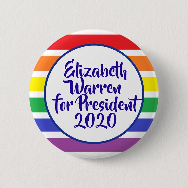 Badge Rond 5 Cm Elizabeth Warren pour la présidente 2020 (Devant)