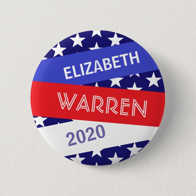 Badge Rond 5 Cm Elizabeth Warren pour la présidente 2020 (Devant)