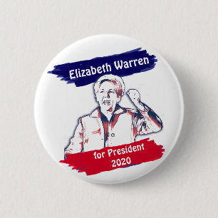Badge Rond 5 Cm Elizabeth Warren pour l'élection présidentielle de