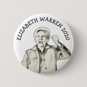 Badge Rond 5 Cm Elizabeth Warren pour l'élection présidentielle de
