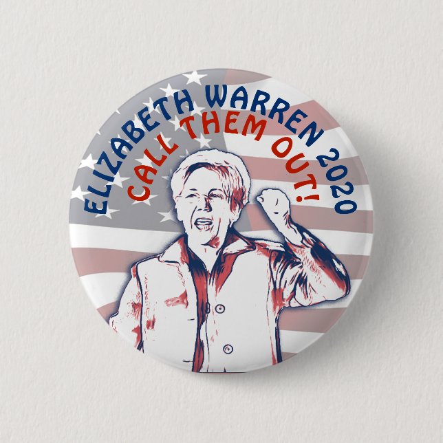 Badge Rond 5 Cm Elizabeth Warren pour l'élection présidentielle de (Devant)