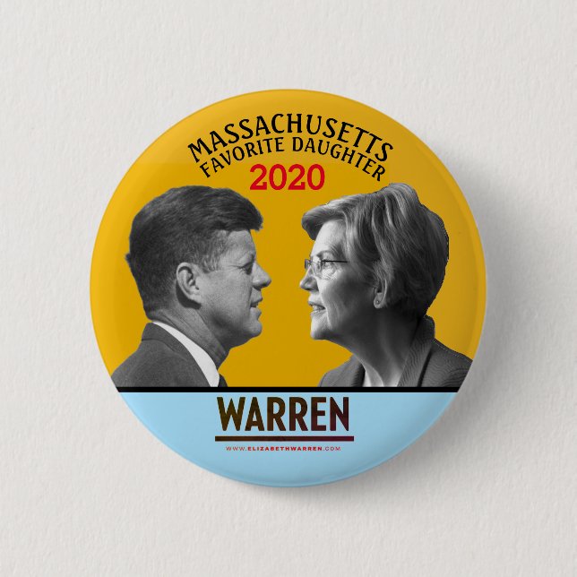 Badge Rond 5 Cm Elizabeth Warren, présidente (Devant)