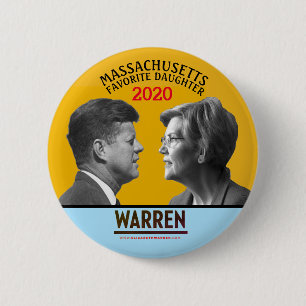 Badge Rond 5 Cm Elizabeth Warren, présidente