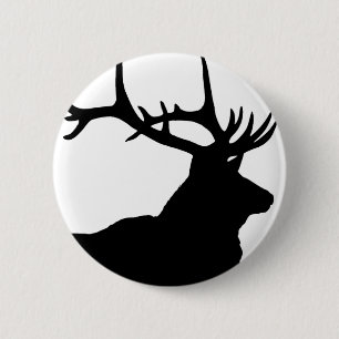 Badge Rond 5 Cm Elk Silhouette