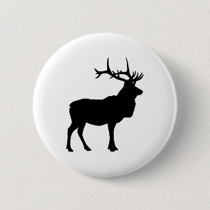 Badge Rond 5 Cm Elk Silhouette
